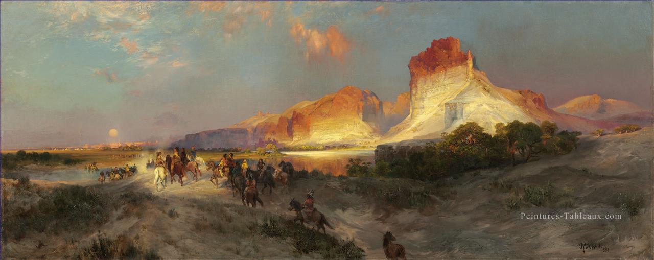 Green River Cliffs Wyoming paysages Thomas Moran Peintures à l'huile
